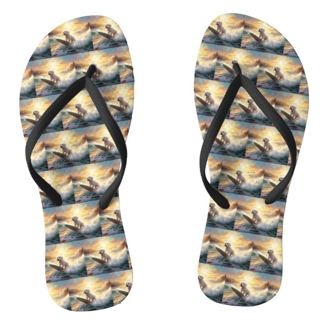 Tongs Bichon Frise Beach Plage Surf Peinture (Semelle)