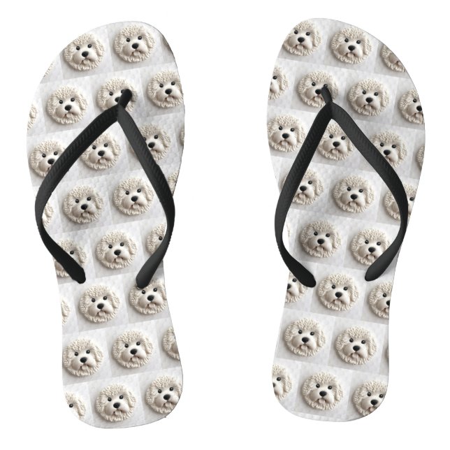Tongs Bichon Frise Dog 3D inspiré (Semelle)