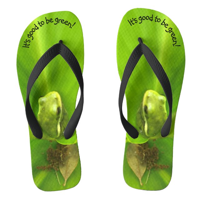 Tongs Bien d'être une grenouille verte (Semelle)