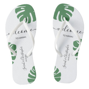 Tongs Bienvenue Mariage de destination personnalisée Feu
