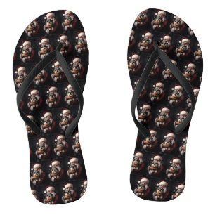 Tongs Biewer Terrier Avec Noël Festif Du Père Noël