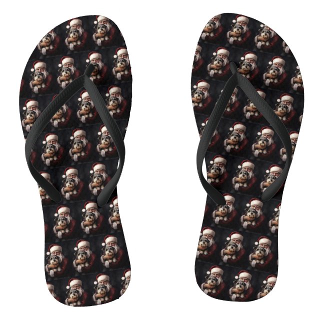 Tongs Biewer Terrier Avec Noël Festif Du Père Noël (Semelle)