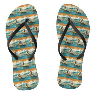 Tongs Biewer Terrier Plage Surf Peinture