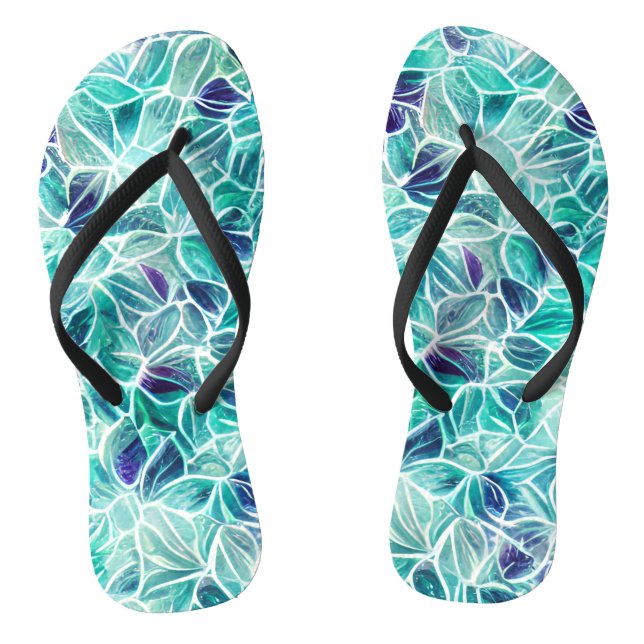 Tongs Bijoux Blues Motif feuille (Semelle)