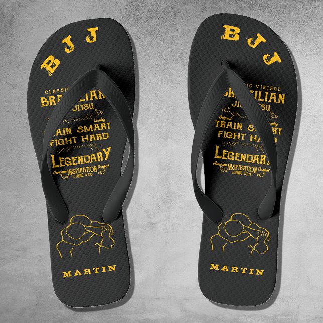 Tongs BJJ Train Smart Combattre Dur Jiu Jitsu (BJJ Train Hard flip flops)