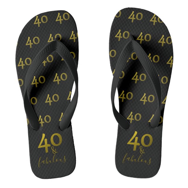 Tongs Black And Gold 40 & Fabulous (Semelle)