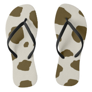 TONGS BLANC DE LA PEAU DE VACHE