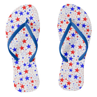 Tongs Blanc rouge et bleu
