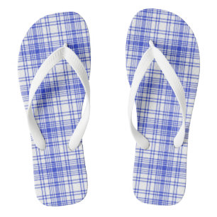 Tongs Bleu blanc plissé 2