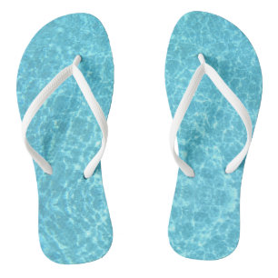 Tongs Bleu Branché Eau Blanche Mince Sangles Template Ad