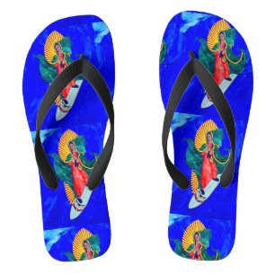Tongs bleu de nonne d'équitation de vague