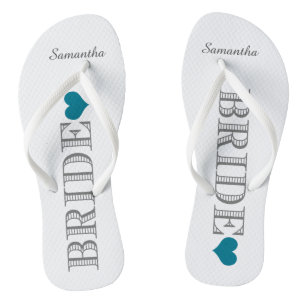 Tongs Bleu Heart Bride