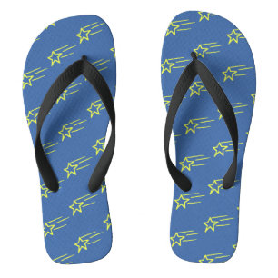 Tongs Bleu Jaune Tireur étoiles Motif