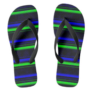 Tongs Bleu Noir Grandes Vertes