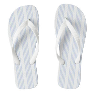 Tongs Bleu pâle et blanc cinq bandes motif
