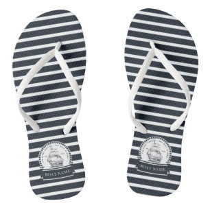Tongs Bleu personnalisé nautique