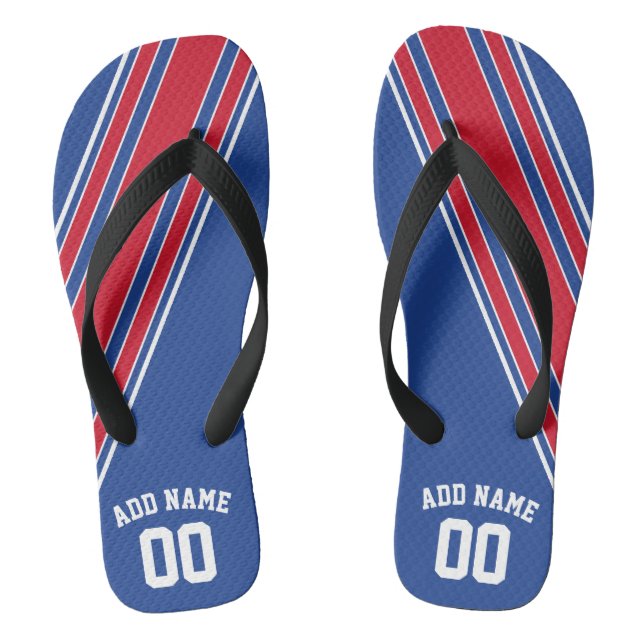 Tongs Bleu Rouge Bleu Bleu Gratuit /Peut Modifier La Cou (Semelle)