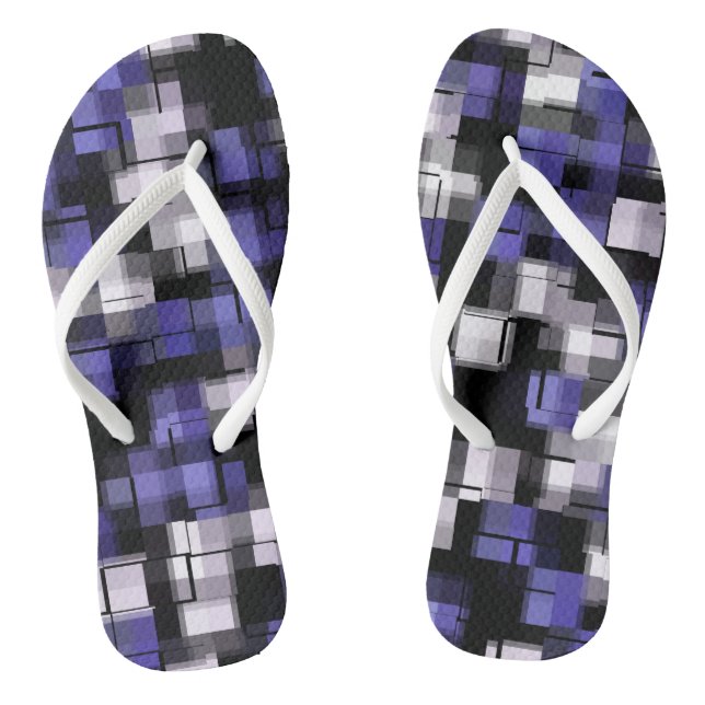 Tongs Bleu violet noir blanc tendance (Semelle)