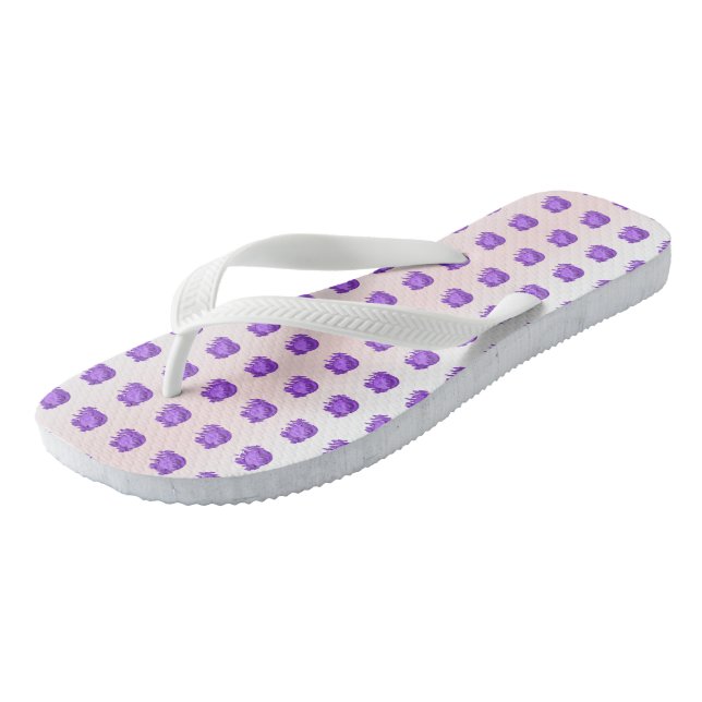 Tongs Bleuets Motif de fruits et crème pour elle (Incliné)