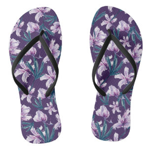 Tongs Blossom Bliss sur Dark Purple