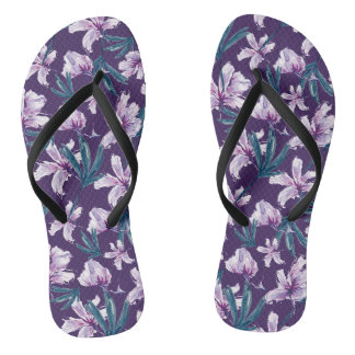 Tongs Blossom Bliss sur Dark Purple