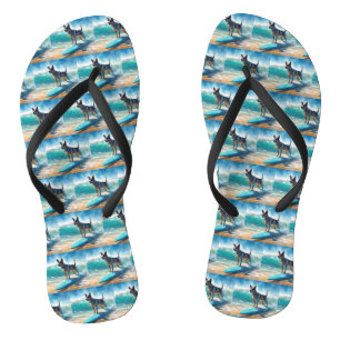 Tongs Blue Heeler Beach Surfing Peinture