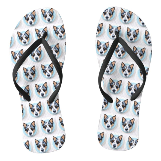 Tongs Blue Heeler Chien 3D inspiré (Semelle)
