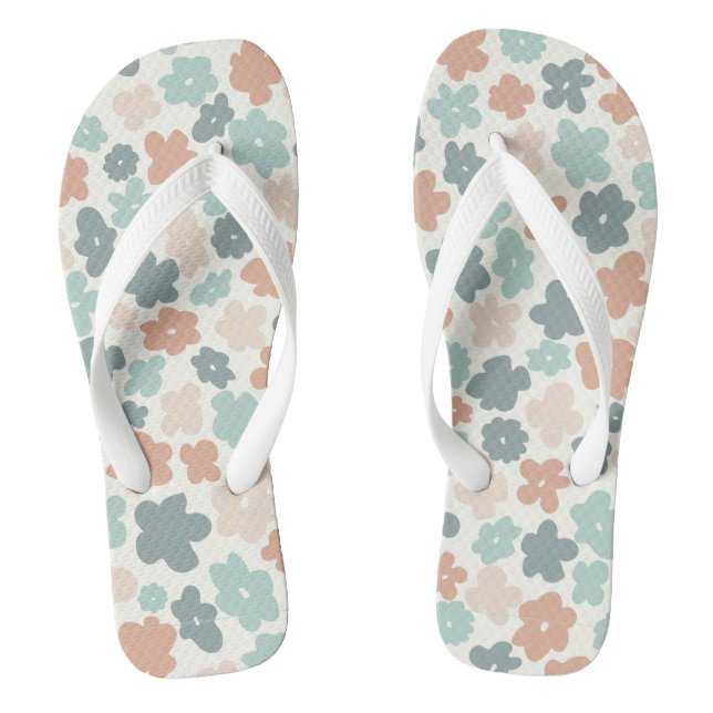 Tongs Boho pastel flowers cutout (Semelle)