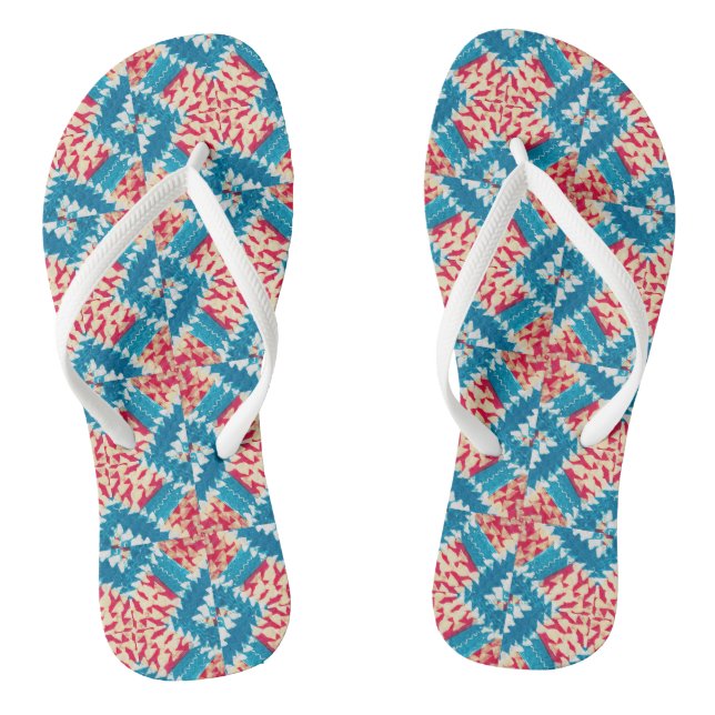 Tongs Boho rouge écotactique Turquoise X Carreaux (Semelle)