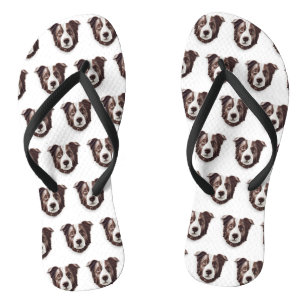 Tongs Bordure Collie Chien 3D inspiré