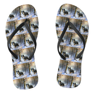 Tongs Bordure Collie Laisser neiger Noël