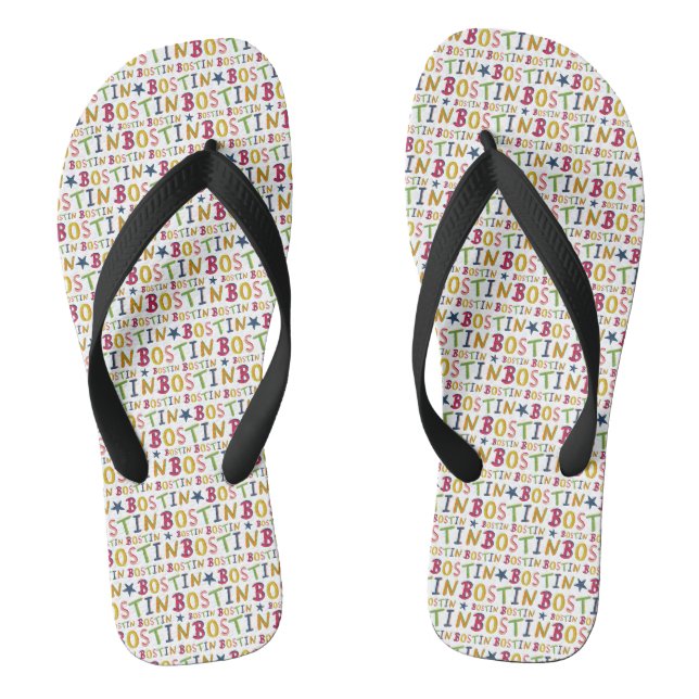 Tongs Bostin Black Country Word Flip Flop Beach Chaussur (Semelle)