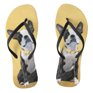 Tongs Boston Terrier Peinture - Cute Original Chien Art