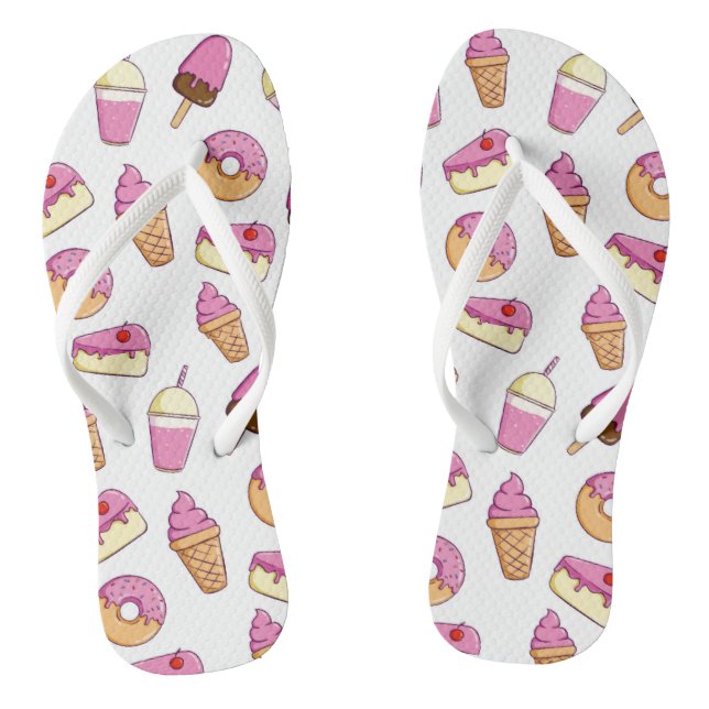 Tongs Boucles Motifs de dessert pour dent sucrée (Semelle)