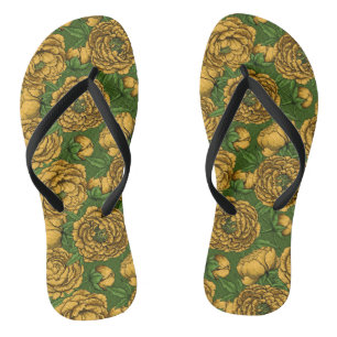 Tongs Bouquet de galets jaunes