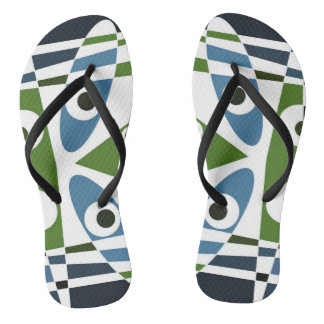 Tongs Bouton Bohème Chintz 1 Bleu Vert Pin