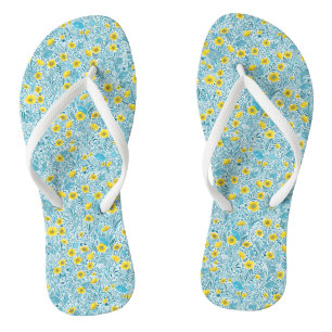 Tongs Boutons jaunes, bleus et blancs