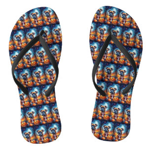 Tongs Boxer Halloween avec la peur Citrouille