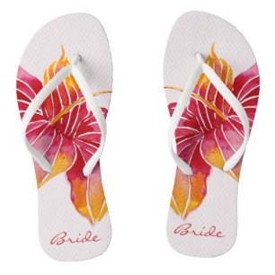 Tongs Bride Floral Hawaiian Flip Flops