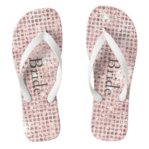 Tongs Brides Mariages en glamme doré rose pâle