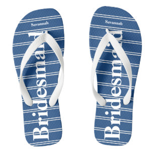 Tongs Bridesmaid Bleu Ou N'Importe Quel Motif De Bandes