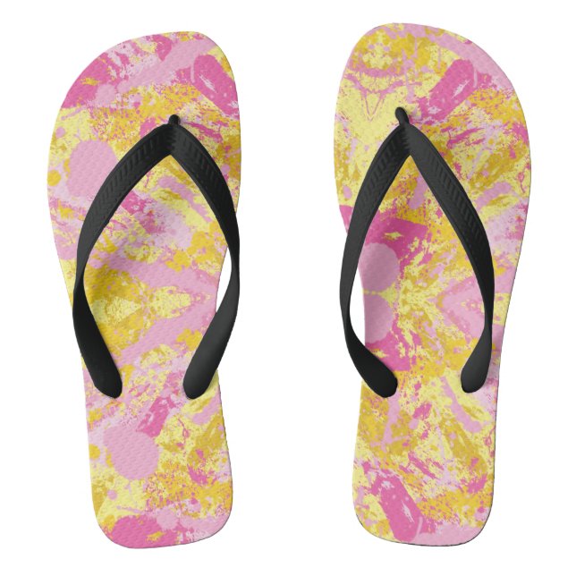 Tongs Bubble Gum Pink Peinture Splatter (Semelle)
