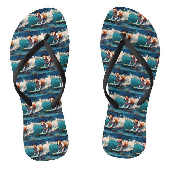 Tongs Bull Terrier Plage Surf Peinture (Semelle)