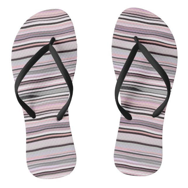 Tongs Burgundy, rose et violet rayures ondulées (Semelle)