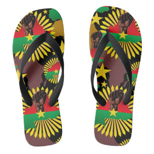 Tongs Burkina Faso Carte, drapeau et première révolution