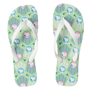 Tongs cacahuètes Snoopy Mint Green Deco Dreams Motif