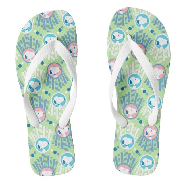 Tongs cacahuètes | Snoopy Mint Green Deco Dreams Motif (Semelle)