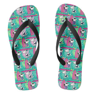 Tongs cacahuètes   Snoopy Turquoise Surf Motif