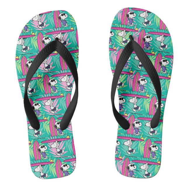 Tongs cacahuètes | Snoopy Turquoise Surf Motif (Semelle)