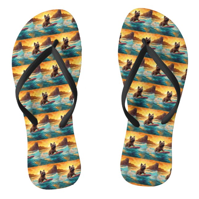 Tongs Cairn Terrier Plage Surf Peinture (Semelle)